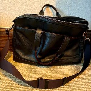 Coach leather briefcase portfolio bag - black